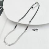 Cadena plana de moda Cadena de hueso de serpiente Collar simple Cadena de clavícula de acero de titanio