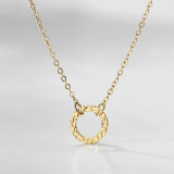 Collar con colgante chapado en oro geométrico de acero inoxidable de estilo simple