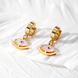 1 par de pendientes colgantes de acero inoxidable con ojo de estilo vintage