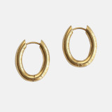 1 par de pendientes chapados en acero de titanio en forma de U de estilo simple