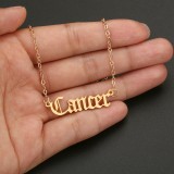 Collar De Oro Virgo Con Colgante De Acero Inoxidable De 12 Constelaciones De Moda