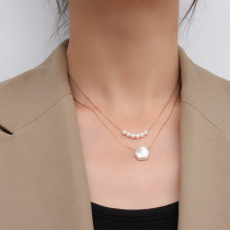 Collar Barroco De Perlas Irregulares Para Clavícula Collar De Acero Titanio
