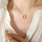 Estilo Simple Redondo Titanio Acero Collar Patchwork Collares de Acero Inoxidable 1 Pieza