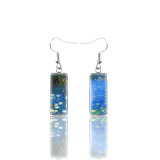 1 par de pendientes colgantes de cristal de acero inoxidable con incrustaciones de dibujos animados pastorales de estilo francés