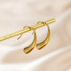 1 par de pendientes chapados en oro de 18 quilates de acero inoxidable con gotas de agua de estilo Simple estilo IG