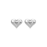 1 par de aretes chapados en acero inoxidable con forma de corazón de estilo simple