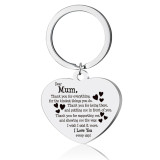 Moda Letra Forma de Corazón Chapado en Acero Inoxidable Llavero Collar 1 Pieza
