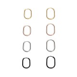Pendientes chapados en pulido de acero inoxidable en forma de U de estilo simple 1 par