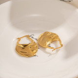 1 par de pendientes chapados en oro de 18 quilates de acero inoxidable chapado en color sólido estilo IG