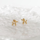 Pendientes con revestimiento de acero de titanio y animales lindos, 1 par