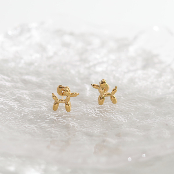 Pendientes con revestimiento de acero de titanio y animales lindos, 1 par