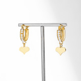 1 par de pendientes colgantes de perlas artificiales con incrustaciones de plástico de acero inoxidable con forma de estrella y árbol en forma de corazón
