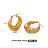 1 par de pendientes chapados en oro de 18 quilates de acero inoxidable con revestimiento redondo de estilo simple