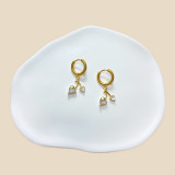 1 par de pendientes colgantes chapados en oro con gemas de acero inoxidable con incrustaciones de sol, estrella y Luna de estilo Vintage