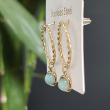 1 par de pendientes colgantes chapados en oro de 18 quilates de acero de titanio con pulido redondo de estilo simple informal