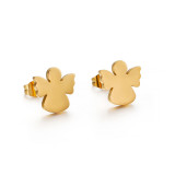 Pendientes simples de ángel de corte de acero inoxidable al por mayor