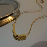 Collar chapado en oro geométrico de acero inoxidable 14K de estilo simple al por mayor