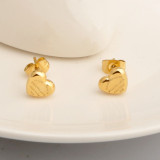 1 par de pendientes de acero de titanio con forma de corazón retro