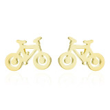 Pendientes chapados en acero inoxidable para bicicleta de moda, 1 par