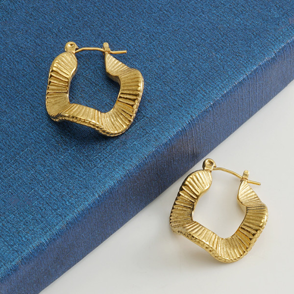 Pendientes Irregulares De Acero Inoxidable De Color Sólido De Moda 1 Par