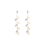 1 par de pendientes colgantes chapados en oro y perlas de acero titanio con incrustaciones redondas de estilo moderno informal