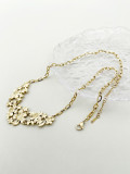 Collar largo chapado en oro pulido de acero inoxidable con flor exagerada estilo IG