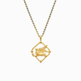 Collar con colgante chapado en oro de 18 quilates, estilo informal, sencillo, geométrico, León, sirena, chapado en acero inoxidable