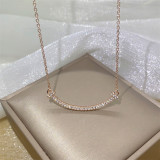 Collar de diamantes artificiales con incrustaciones de acero y titanio con cara sonriente de estilo moderno, 1 pieza