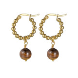 1 par de aretes colgantes de acero inoxidable geométricos retro