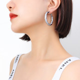 F255-Steel Medium Earrings #10