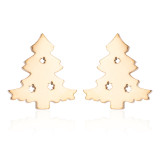 Pendientes con revestimiento de acero y titanio para árbol de Navidad, 1 par