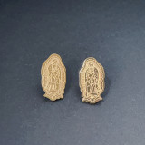 1 par de pendientes elegantes chapados en oro de 18 quilates de acero inoxidable con forma de corazón de estilo clásico para mujer