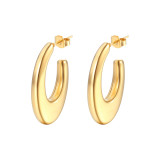 Pendientes colgantes chapados en acero inoxidable en forma de U, 1 par