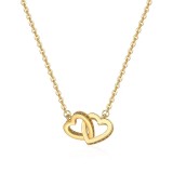Collar de oro con incrustaciones de acero de titanio con forma de corazón dulce, 1 pieza