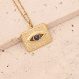 Nuevo accesorio de moda, collar con colgante de acero inoxidable con corazón de ojo de Horus cruzado