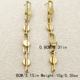 1 pieza estilo Simple estilo romano redondo Color sólido Patchwork chapado acero inoxidable pendientes colgantes chapados en oro