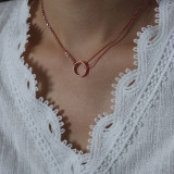 P461-B39 Six-Claw Diamond Rose Gold Necklace #3