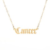 Collar De Oro Virgo Con Colgante De Acero Inoxidable De 12 Constelaciones De Moda