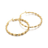 Joyería de aro de oreja femenina grande de acero de titanio geométrico de moda