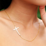 Collar plateado oro del acero inoxidable 18K de la cruz del estilo simple del estilo moderno casual a granel