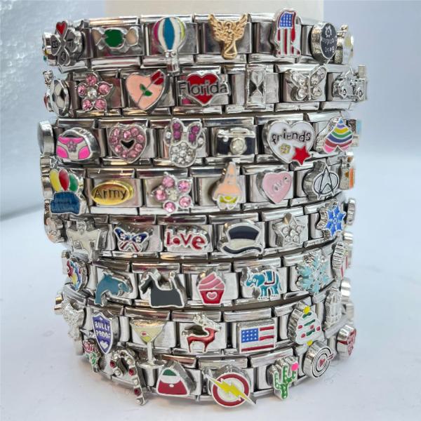 random mix and match modular bracelets Italian bracelets stainless steel removable bracelets D-type single Italy charm