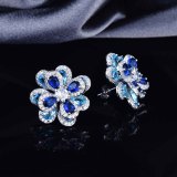 Conjunto de Flor de Azul Zirconia PARA Mujer