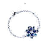 Conjunto de Flor de Azul Zirconia PARA Mujer