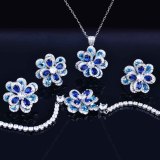 Conjunto de Flor de Azul Zirconia PARA Mujer