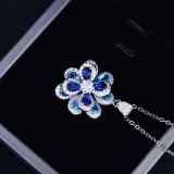 Conjunto de Flor de Azul Zirconia PARA Mujer