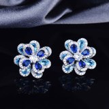 Conjunto de Flor de Azul Zirconia PARA Mujer