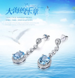 Pendientes de Topacio Imitacion en Cobre