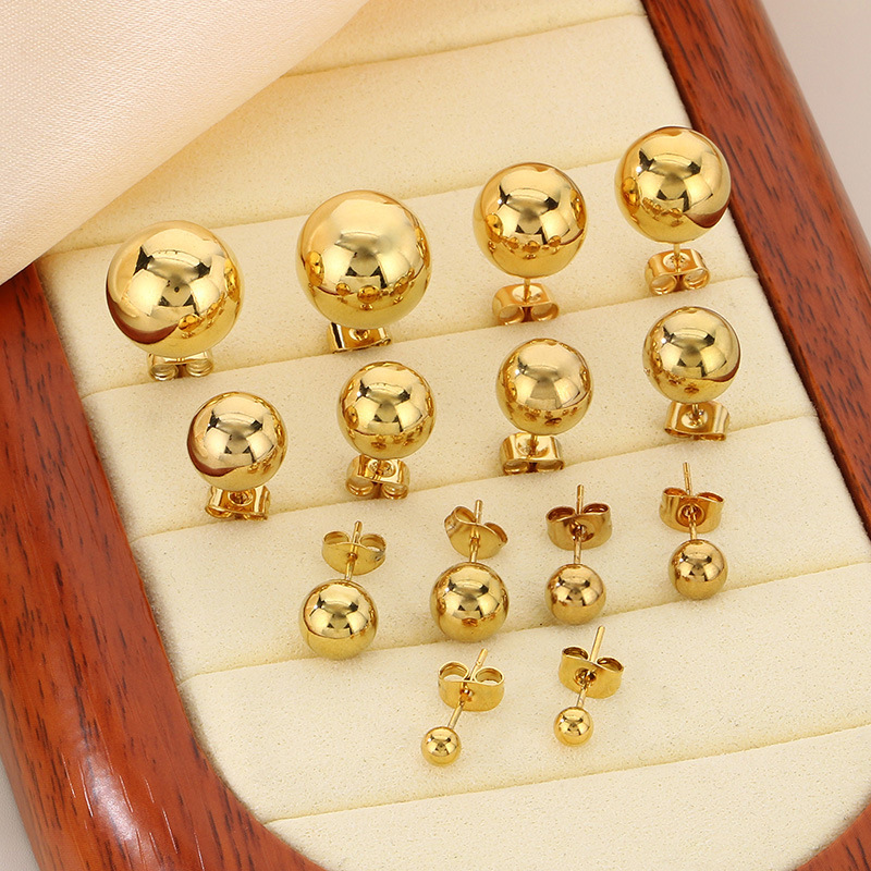 Aretes de Bolsa Bolsitas en Acero 18K Oro