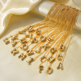 Waterproof INS Style 18K Gold Stainless Steel 26 Letters Hollow Pendant Necklace Women Jewelry