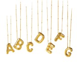 Waterproof INS Style 18K Gold Stainless Steel 26 Letters Hollow Pendant Necklace Women Jewelry